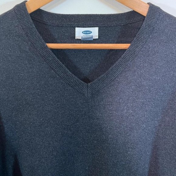 Men’s Dark Gray Old Navy V Neck Sweater Size Large - Picture 5 of 8